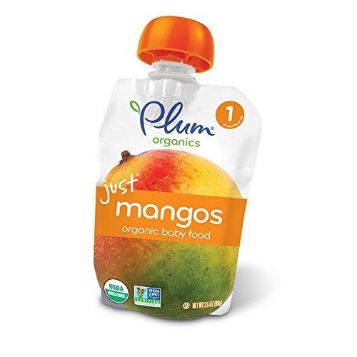 Plum Organics Stage 1, Organic Baby Food, Just Mangos, 3.5 ounce pouch (Pack of 12)