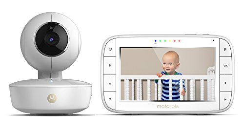 Motorola MBP36XL Portable Video Baby Monitor, 5-Inch Color Screen Portable, Rechargeable Camera with Remote Pan, Tilt, and Zoom, Two-Way Audio, and Room Temperature Display with Free Star Grip Support