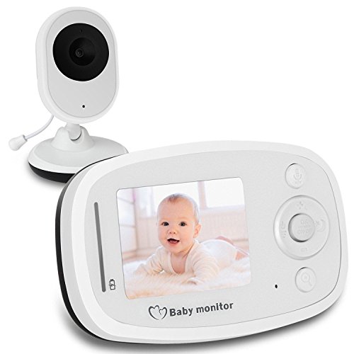 Video Baby Monitor with HD Camera Infrared Night Vision Two-way Talk Back System for Baby Security Including Corner Shelf