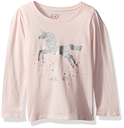 The Children's Place Baby Girls' Long Sleeve T-Shirt, Crystal Pink 89047, 4T