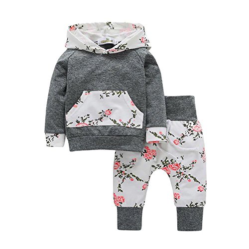 Newborn Infant Baby Boy Girl Sleeveless Romper Jumpsuit Clothes Outfits Headband (12 Month, Gray 2pc/set)
