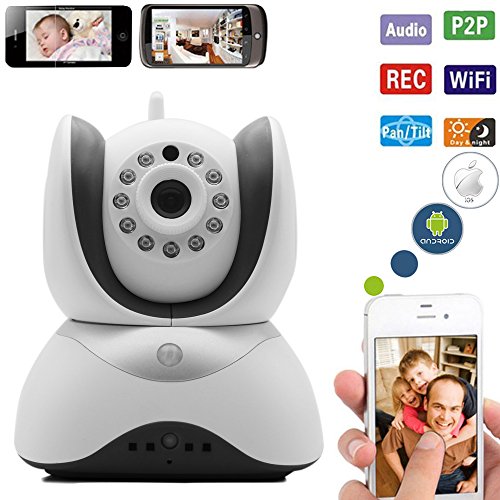 The Best HD Video Baby Monitor Wifi Surveillance Camera 2 Way Audio, Infrared Night Vision! Be Connected to Your Love Ones & Keep Your Family Secure (White)
