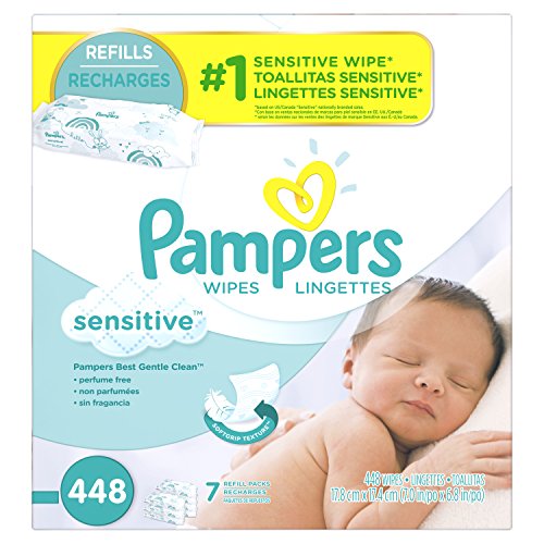 Pampers Baby Wipes Sensitive 7X Refill, 448 Diaper Wipes