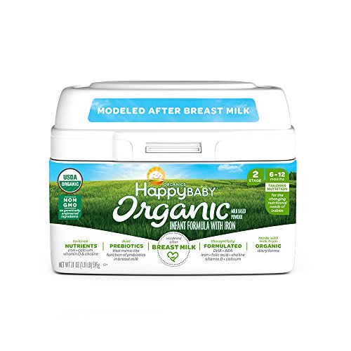 Happy Baby Organic Infant Formula Milk Based Powder with Iron Stage 2, 21 Ounce