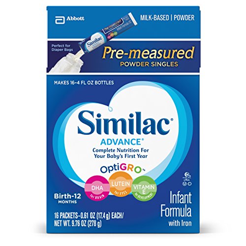 Similac Advance Infant Formula with Iron, Baby Formula, On-the-Go Powder Sticks, 9.76 oz (Pack of 4)