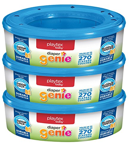 Playtex Diaper Genie Refills for Diaper Genie Diaper Pails – 270 Count (Pack of 3)